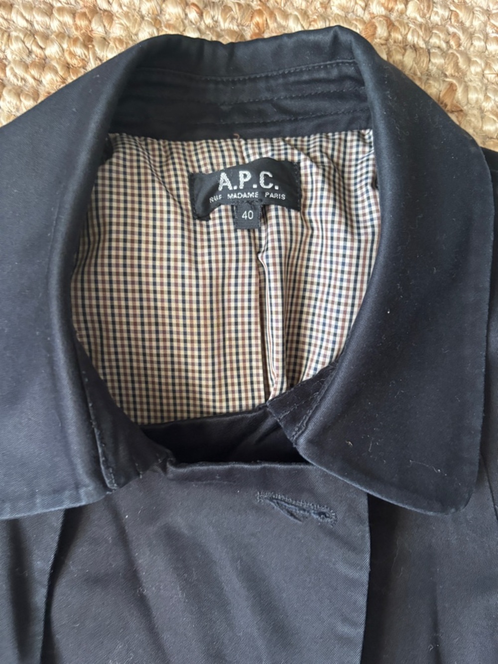 A.P.C. Women’s black cotton canvas peacoat size 40 or U.S. 8. - Picture 4 of 5